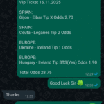 Vip TIcket chat fixed matches 16.11.25